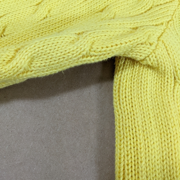 Polo Ralph Lauren Yellow Cable Knit Long Sleeve Sweater - Yellow - Large - Picture 15 of 15